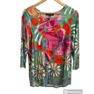 Claire Desjardins Floral Long Sleeve Tunic Top